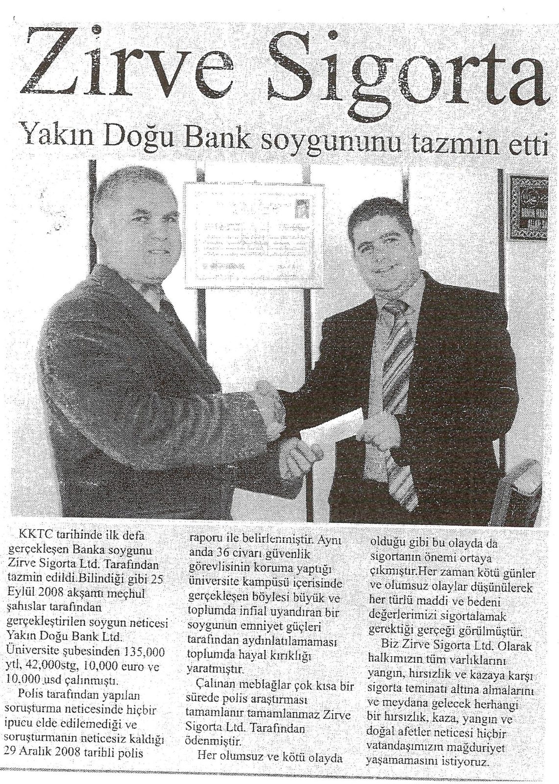 Zirve Sigorta basın görseli
